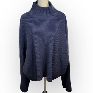 Topshop Drop shoulder Pullover Mock Neck Oversized Sweater Blue Size L US 12